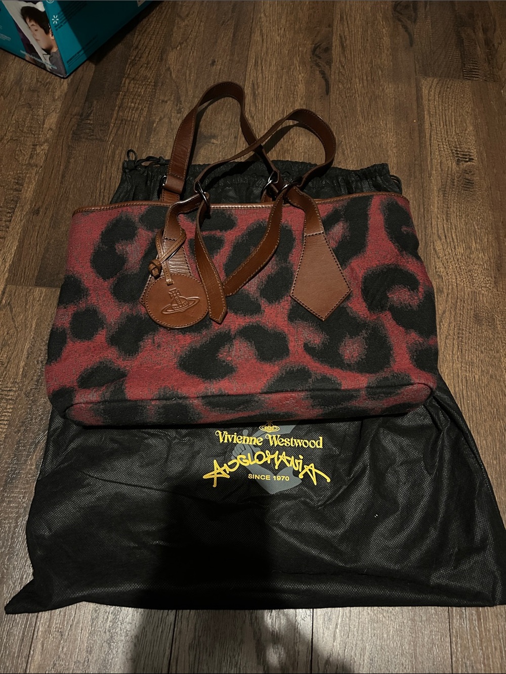 Vivienne Westwood Anglomania Red and Black Leopard-Print Tote - Picture 2 of 6